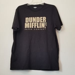 Old Navy The Office Dunder Mifflin T-Shirt Size XL Black Cotton Short Sleeve